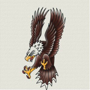 Traditional eagle tattoo flash