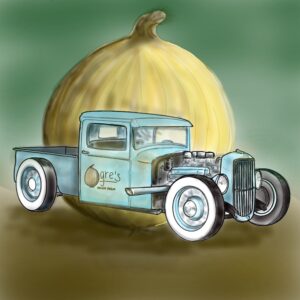 Rat rod truck with onion