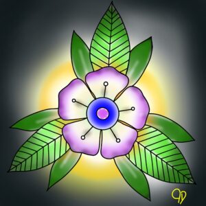 Traditional tattoo flash of a flower 