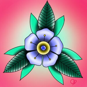 Traditional tattoo flash of a flower 