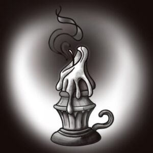 Candle whose flame has been snuffed out 