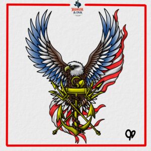 Eagle with tridents and anchor