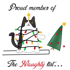 My daughter’s cat making the naughty list.